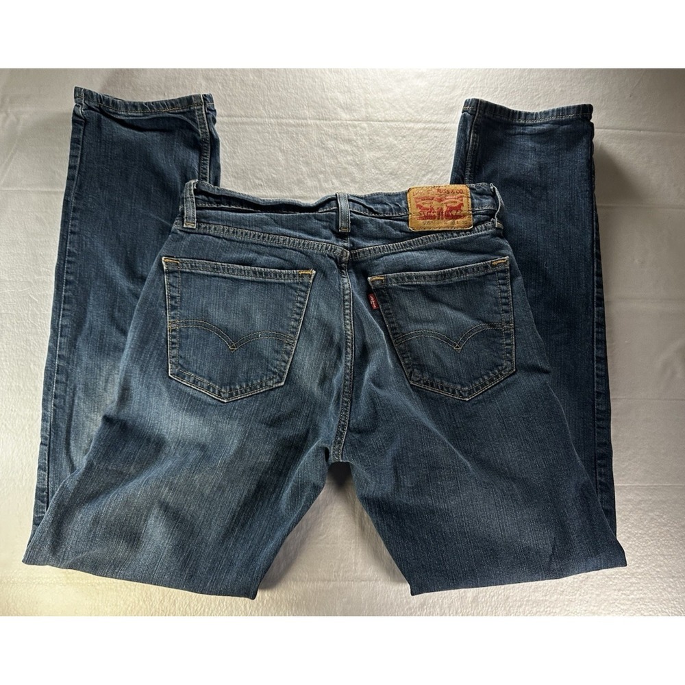 Levis 505‎ Mens 32x32 Jeans Regular Fit Straight Leg Relaxed Dark Wash Denim